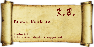 Krecz Beatrix névjegykártya